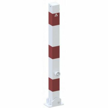 Afzetpaal vierkant 70x70mm - klapbaar met driehoek slot