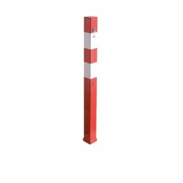 Afzetpaal vierkant 70x70mm- uitneembaar met driehoekig slot 
