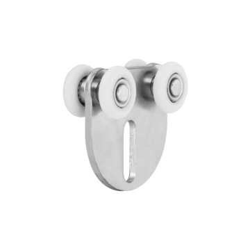 dubbele hangrol 4 nylon wielen met afgeronde montageplaat 