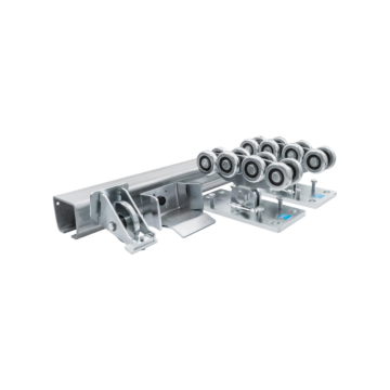 Kit serie L, 8 wielen, met verzinkte rail