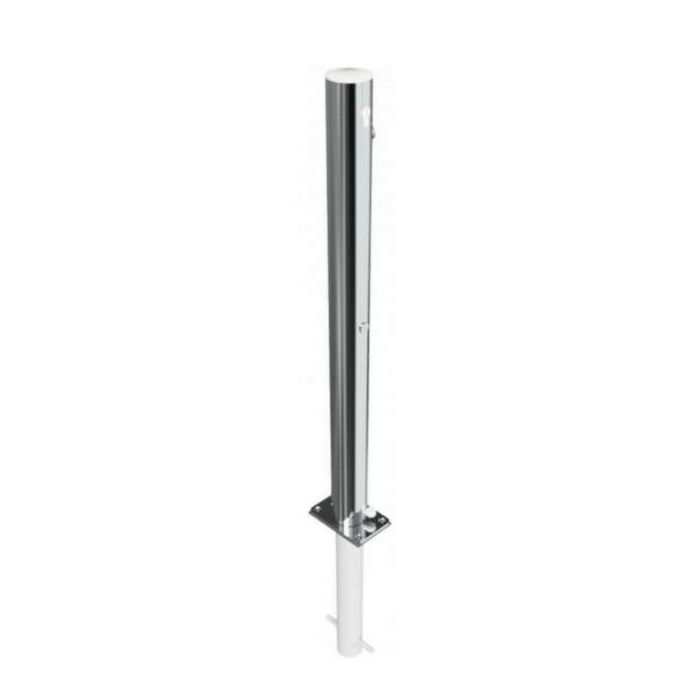 RVS afzetpaal rond 76 mm - klapbaar voor in beton met euro cilinder main product photo