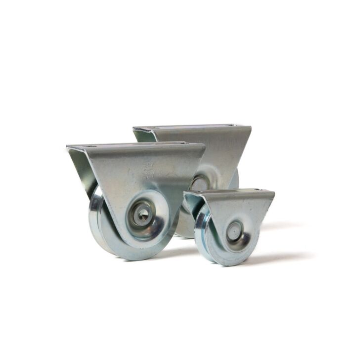 Wiel met V-groef en opschroefbare beugel, enkel gelagerd main product photo