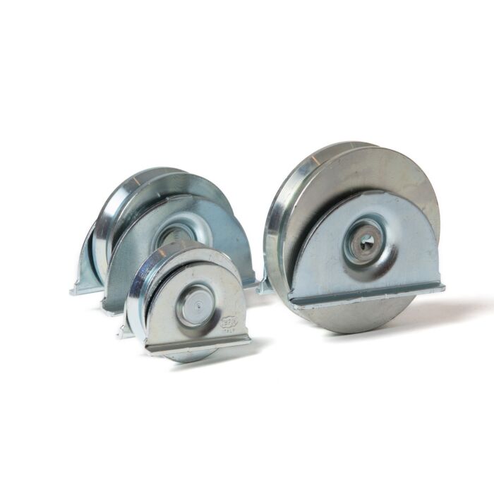 Wiel met V-groef en beugel, enkel gelagerd main product photo